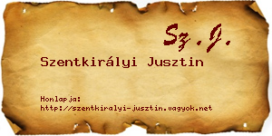 Szentkirályi Jusztin névjegykártya